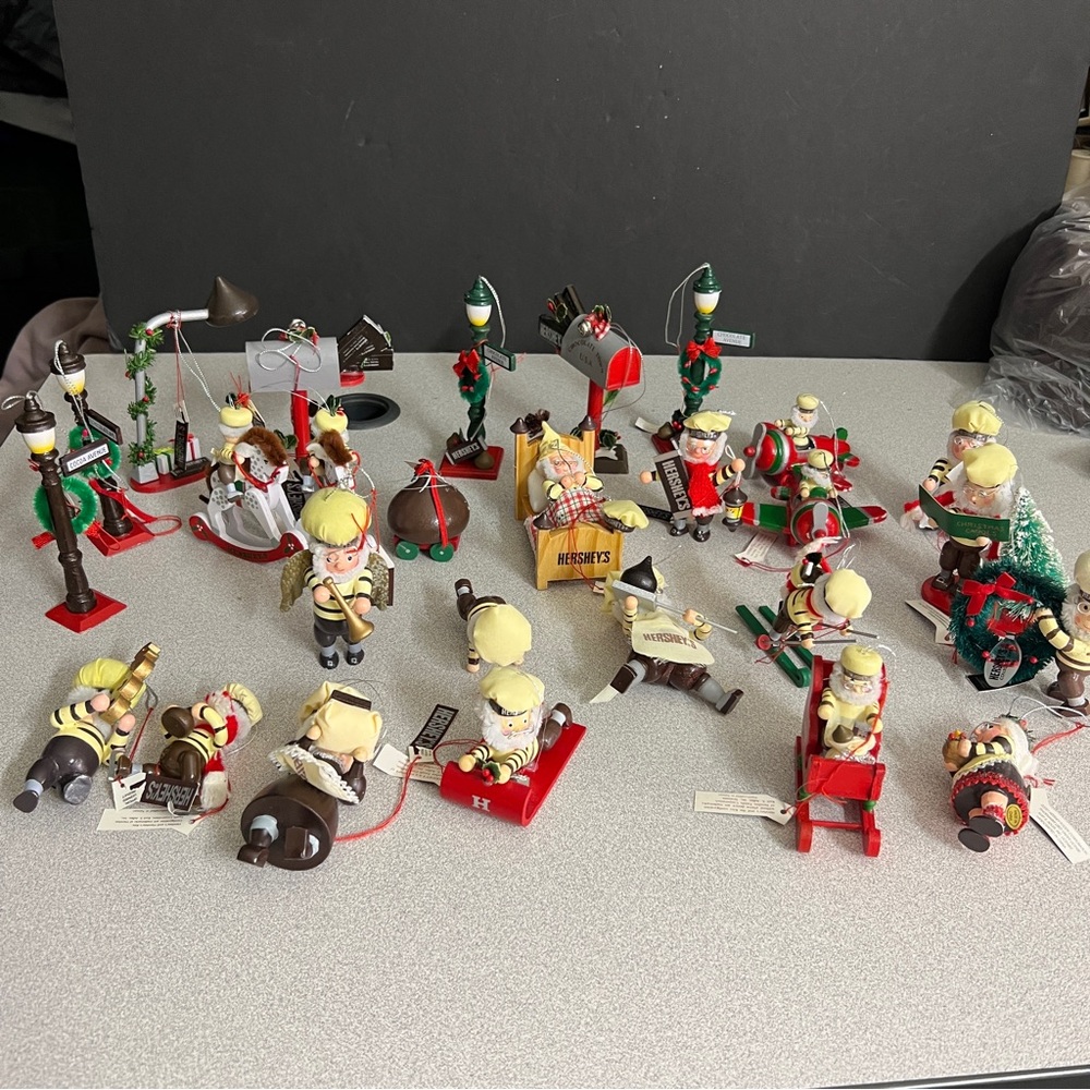 27 Hersheys Chocolate Christmas Ornaments Kurt Adler 80s  90s 00s Wood TAGS MINT